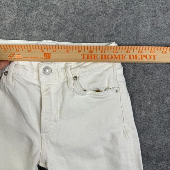 AGOLDE Toni Mid Rise Straight White Destroyed Hem Denim Jeans Size 25 - Picture 4 of 13